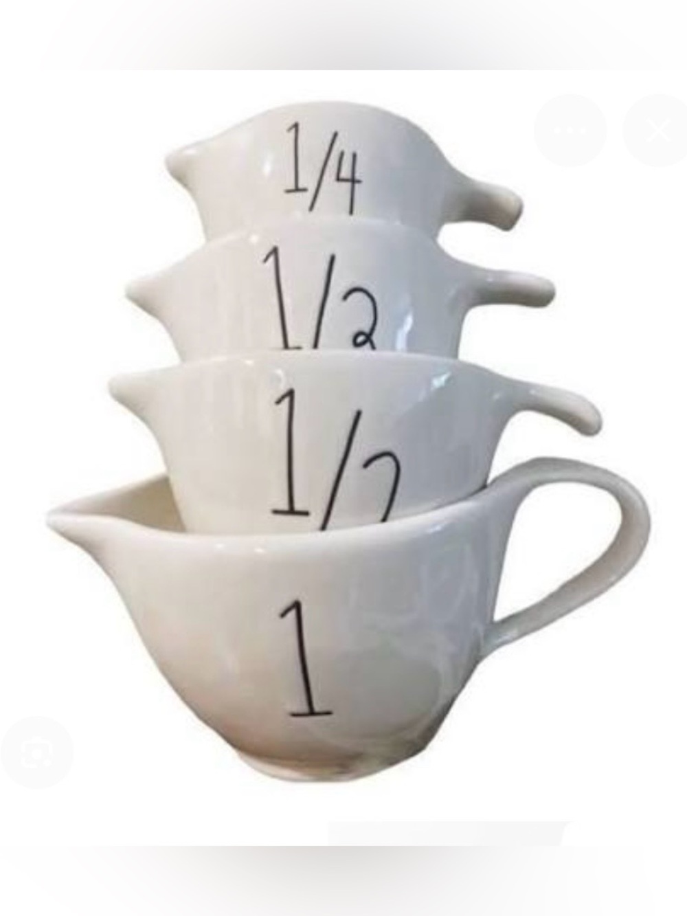 Rae Dunn Teacup Shaped Ceramic Nesting Measuring Cups - NWT - Picture 2 of 4